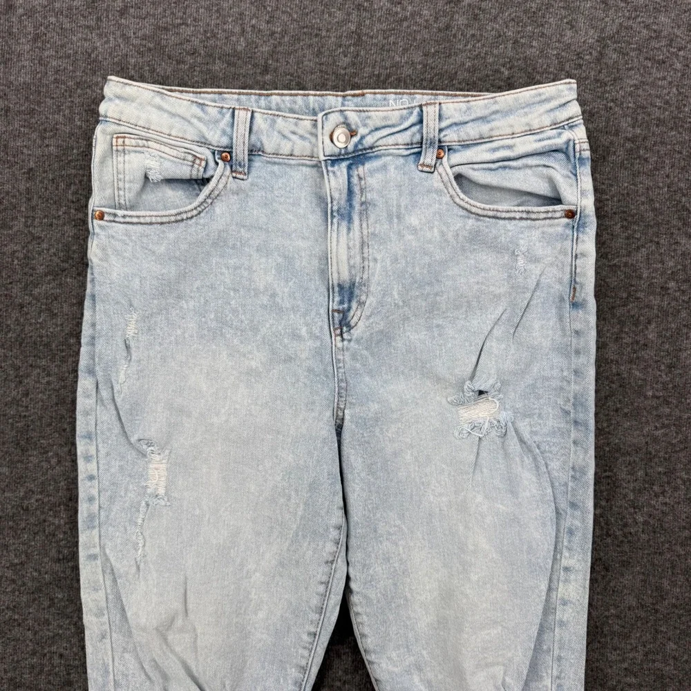 No Boundaries Womens 13 Light Wash Distressed Ripped Knee High Rise Skinny Jeans